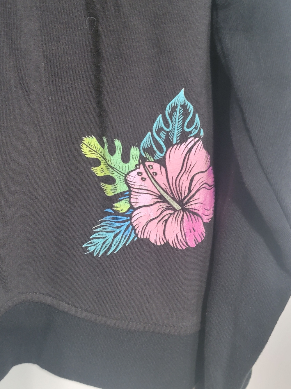 (Size XL) Crazy Shirts Hawaii Original Zip Up Hoodie Black XL Hibiscus Surf Y2K - Picture 10 of 11